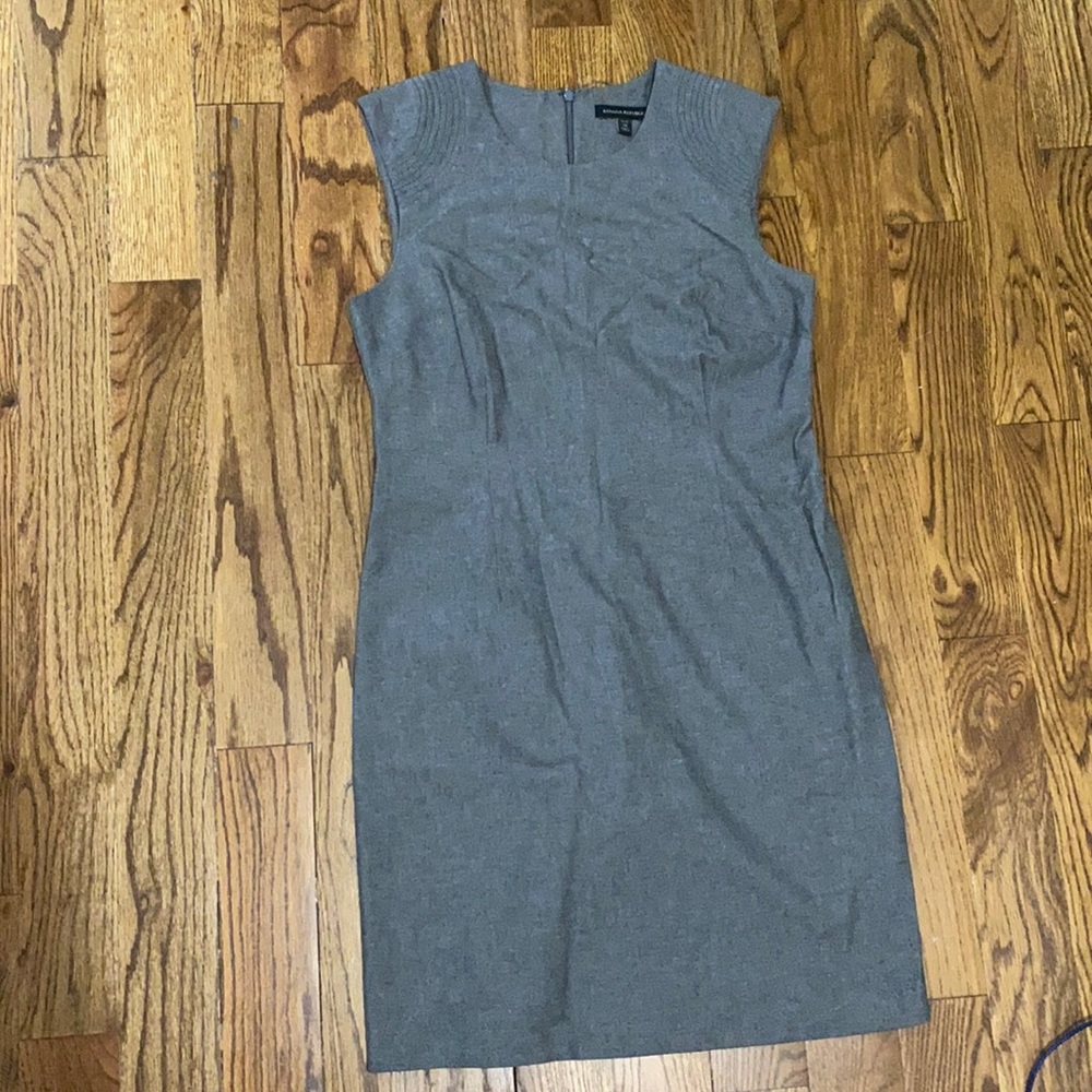 Gray Sheath Midi Dress Size 12P